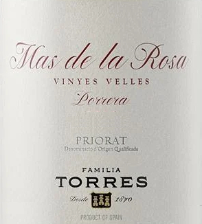 Torres Mas de la Rosa Vinyes Velles 2016 - D.O.Q. Priorat